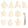 Lot de 100 Pendentifs en Bois pour Décoration de Sapin de Noël