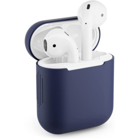 Coque Silicone Antidérapante pour AirPods 1 - Étui Bleu Foncé