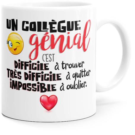 Mug Humoristique Collègue - Tasse Rouge Originale pour Cadeau Amis