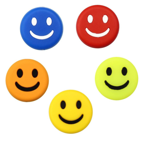 Amortisseurs de Raquette de Tennis FIBOUND - Lot de 5 en Silicone avec Design Smiley