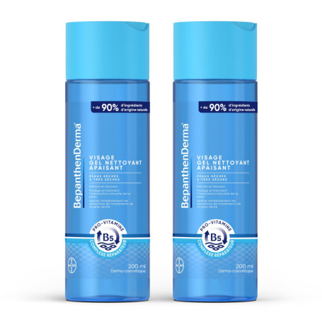 Gel Nettoyant Visage Hydratant Bepanthen Derma - 2x200 ml