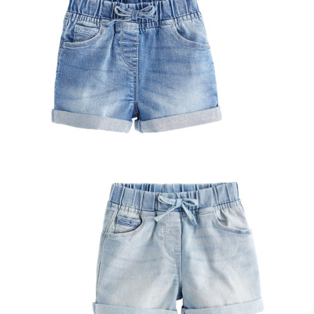 Short en Jean Fille avec Taille Élastique - Lot de 2
