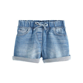Short en Jean Fille avec Taille Élastique - Denim Dark Wash