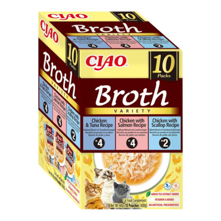 INABA Ciao Broth Friandises pour Chats - Pâtée Riche en Protéines et Faible en Calories