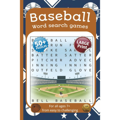 Livre de Mots Croisés Baseball : 55 Puzzles en Grand Format pour Tous les Âges