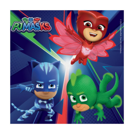 Lot de 20 serviettes en papier Pyjamasques pour anniversaires d'enfants