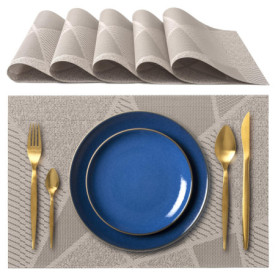 Sets de Table Élégants IPEA - Lot de 6, Antidérapants et Lavables