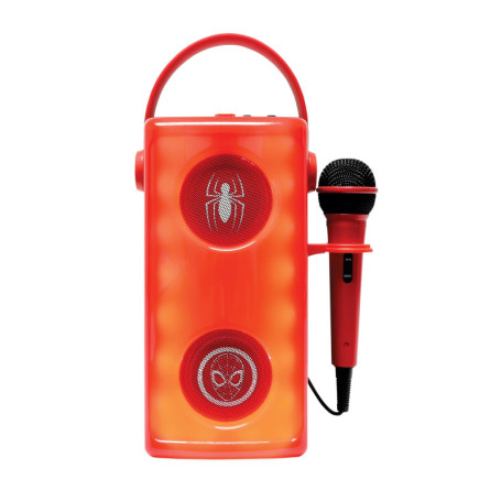 Enceinte Bluetooth® Lumineuse Spider-Man Rouge avec Micro et Effets Multicolores