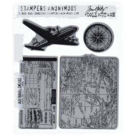 Tampons en Caoutchouc Voyage en Avion Rouge - Tim Holtz
