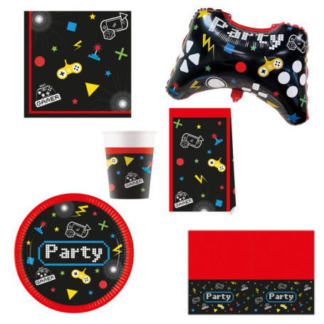 Set de Fête Gaming Procos - Assiettes, Gobelets et Décoration d'Anniversaire