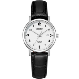Montre Femme Citizen Analogue Quartz avec Bracelet en Cuir Noir EU6090-03A
