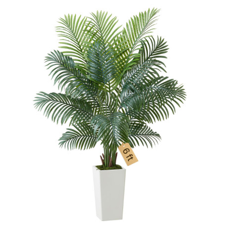 Palmier Artificiel Areca VEVOR - Plante Tropicale en Pot Blanc, 1,8 m
