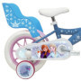 Vélo 12" Reine des Neiges pour Fille avec Panier et Stabilisateurs - Bleu Ciel