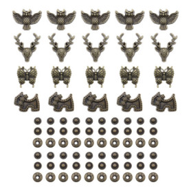 Lot de 20 Boutons Pression Animaux en Bronze pour Loisirs Créatifs 17,25 €