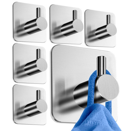 HoneyHolly Crochet Adhésif Mural - 6 Pièces en Acier Inoxydable pour Salle de Bain et Cuisine 98,39 €