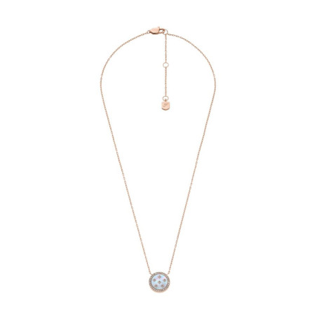 Collier en Acier Inoxydable Doré Rose avec Pendentif en Nacre - Fossil Merrit