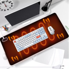 Tapis de souris chauffant en cuir synthétique WIYETY - 80 x 33 cm, noir