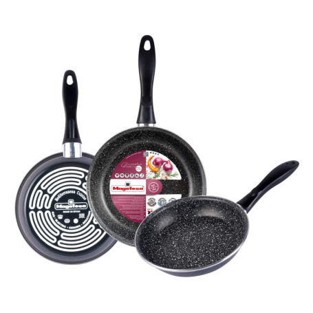 Magefesa K2 Gransasso - Ensemble de 3 poêles antiadhésives 18/20/24 cm