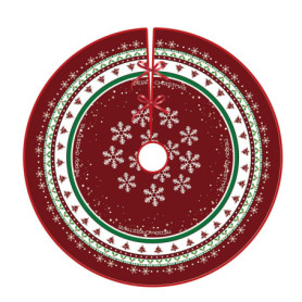 Jupe de Sapin de Noël Ronde 90 cm avec Motif Flocon de Neige