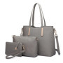 Miss Lulu Sac à Main Femme 3 Pièces - Cabas et Pochette Gris