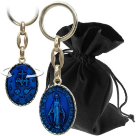 Porte-clés Sainte Marie Béni avec Croix M et Cœur de Jésus