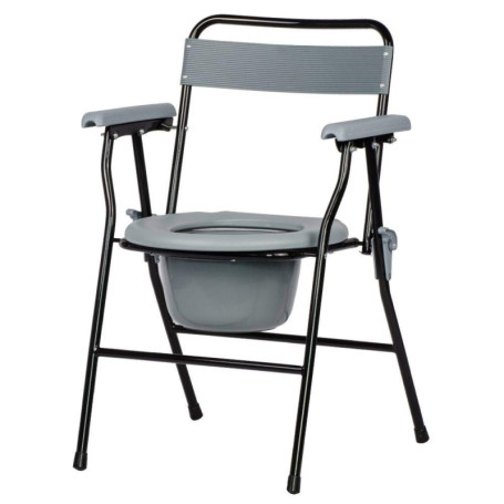 Chaise d'aisance pliante et portable avec accoudoirs