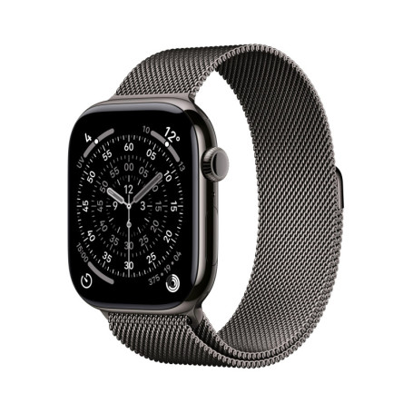 Apple Watch Series 11 GPS + Cellular 46 mm - Montre Connectée Ardoise avec Bracelet Milanais