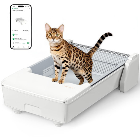 Litière Autonettoyante Meowant pour Chats avec Application et Système Anti-Pincement