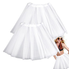 Jupe Tutu Femme en Tulle Blanc - Costume Idéal pour Carnaval et Cosplay