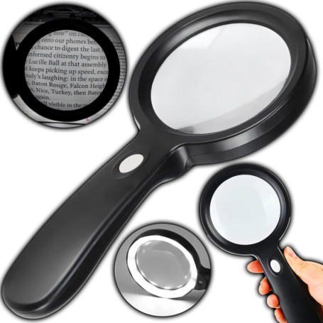 Loupe de Lecture Retoo avec 18 LED et Grossissement x10