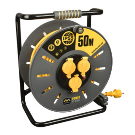 Enrouleur de Câble Masterplug Pro-XT 50 m avec Prises Schuko IP55