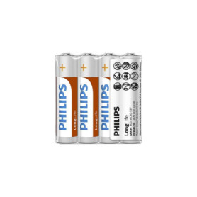 Philips Piles AAA Zinc-Carbone - Lot de 4 - Longue Durée de Vie