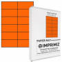 Lot de 300 Étiquettes Autocollantes Orange Fluo A4 - Imprimiz