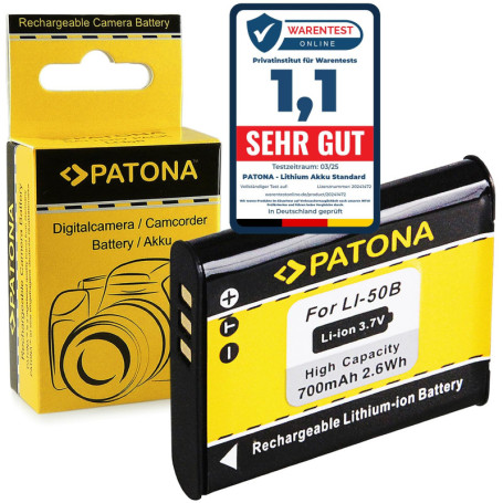 Batterie de Remplacement PATONA Li-50B pour Olympus et Pentax