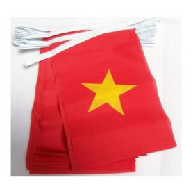 Guirlande Drapeaux du Vietnam - 4 Mètres avec 20 Fanions en Polyester