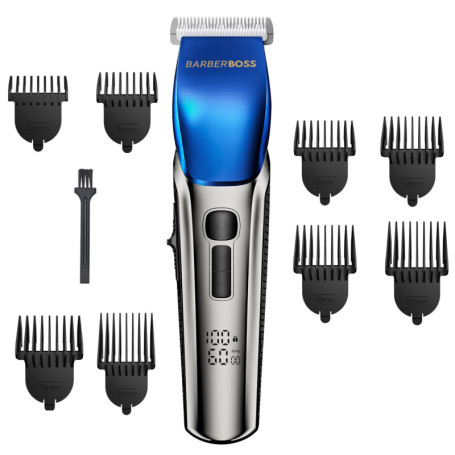 Tondeuse à Barbe et Cheveux Barberboss - Kit Professionnel 4 Vitesses avec Écran LED