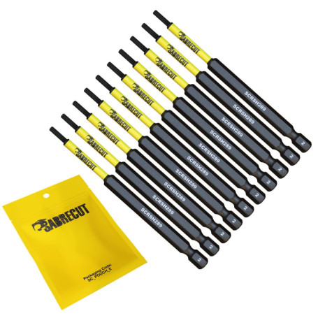 Lot de 10 Embouts Magnétiques H2 SabreCut pour Visseuse à Percussion - 89 mm