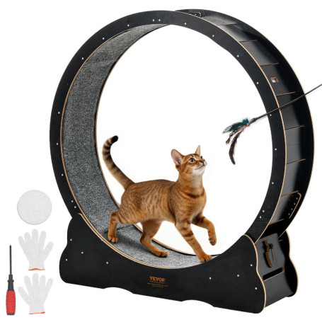 Roue d'Exercice pour Chat VEVOR 120 cm - Tapis Roulant Silencieux et Stable