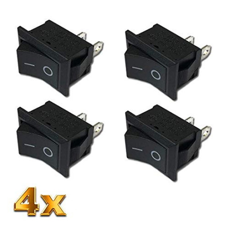 VUNIVERSUM Lot de 4 Interrupteurs à Bascule ON/OFF Noir pour Modélisme