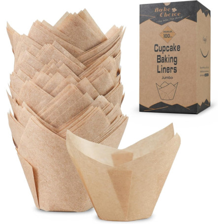 Caissettes à Muffins Jumbo en Papier Non Blanchi - 100 Pièces