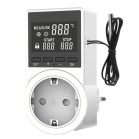 Thermostat Digital WIYETY avec Écran LCD et 2 Sondes pour Serre et Aquarium