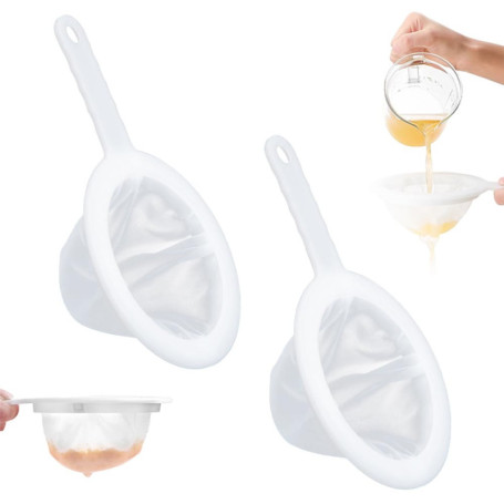 Set de 2 Passoires en Nylon Réutilisables TRKETK - Filtre à Tamis Fin pour Cuisine