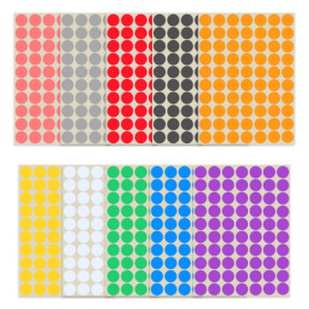 Gommettes Rondes Multicolores - 2100 Étiquettes de 19 mm pour Bureau et Loisirs Créatifs