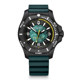Montre Victorinox INOX Homme Quartz avec Bracelet en Caoutchouc Vert