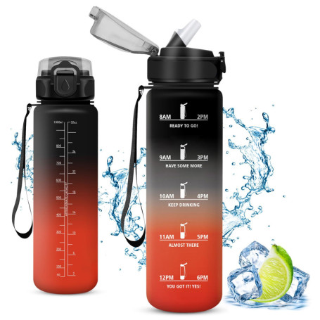 Gourde Sport Vikaster 1L avec Paille - Étanche et Réutilisable, Idéale pour le Camping et la Gym