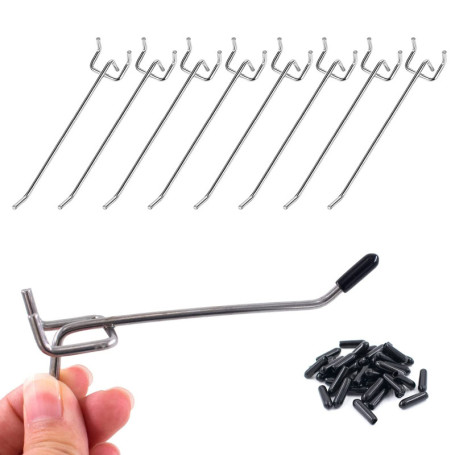 Yoaeyok Lot de 20 Crochets Muraux en Métal de 15 cm - Idéal pour Panneaux Perforés