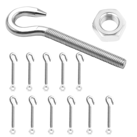 Lot de 12 Crochets à Vis M6 en Acier Inoxydable pour Suspension