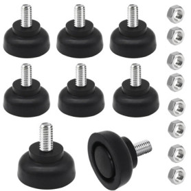 Lot de 8 Patins Réglables en Caoutchouc M8 pour Meubles