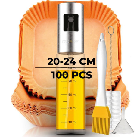 Papier Cuisson Extra Épais pour Air Fryer - 100 Pièces CREADY