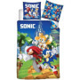 Parure de Lit Sonic et Amis - Housse de Couette et Taie en Microfibre